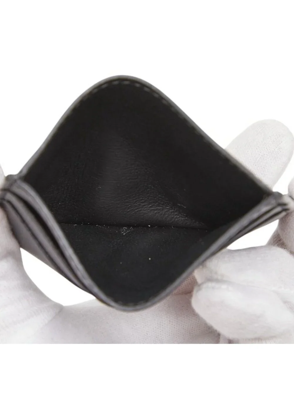 Balenciaga Cash Card Holder Case Black Leather